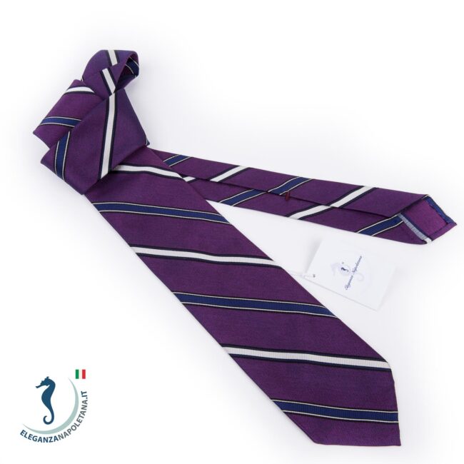 cravatta sartoriale regimental viola