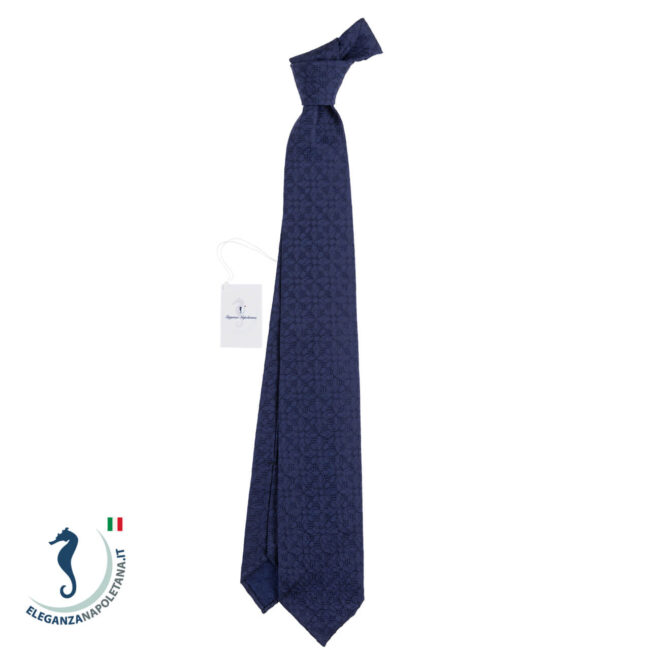 Cravatta Sartoriale Vintage Blu Scuro Seta - immagine 2