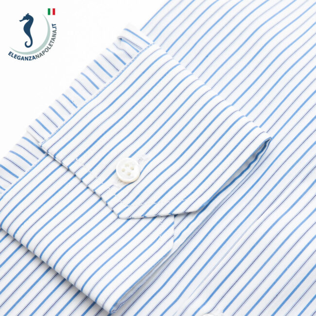 polsino camicia uomo a righe blu e verdi