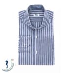 camicia da uomo a righe blue e azzurre