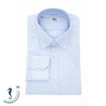 camicia a righe blu collo button down