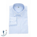 Camicia-Uomo-Sartoriale-Righe-Cotone-Collo-Button-Down-Taschino-Sinistra